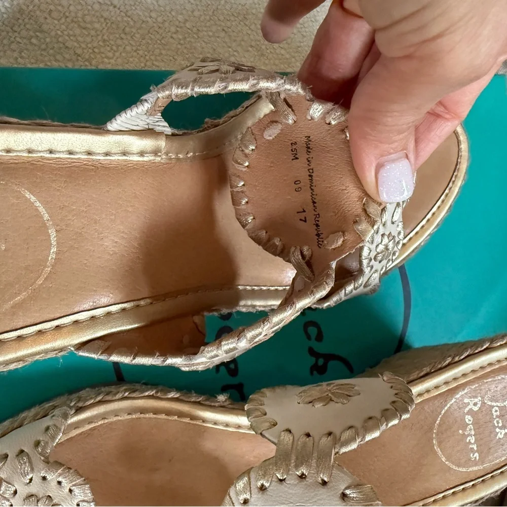 Jack Rogers Women's Bone Gold Sandals - Picture 4 of 5